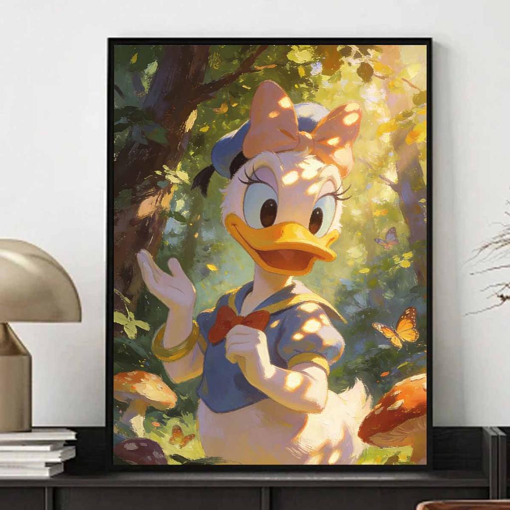 Disney Daisy Duck forest sunshine flowers oil painting handmade painting art kit mosaic diy home decoration gift