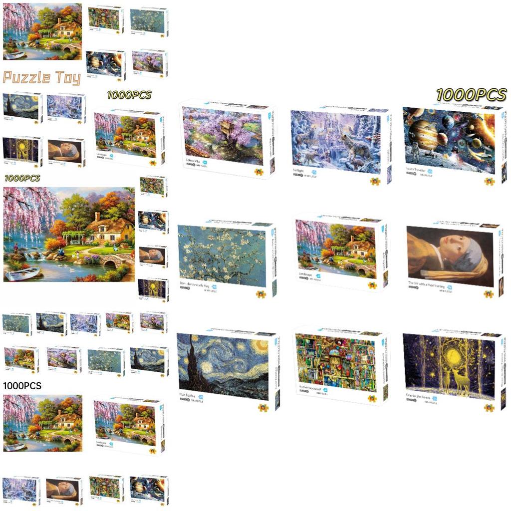 Mini Landscape Art Puzzle Series Challenging Difficultly 1000pcs For Adults Stress Relief Toy