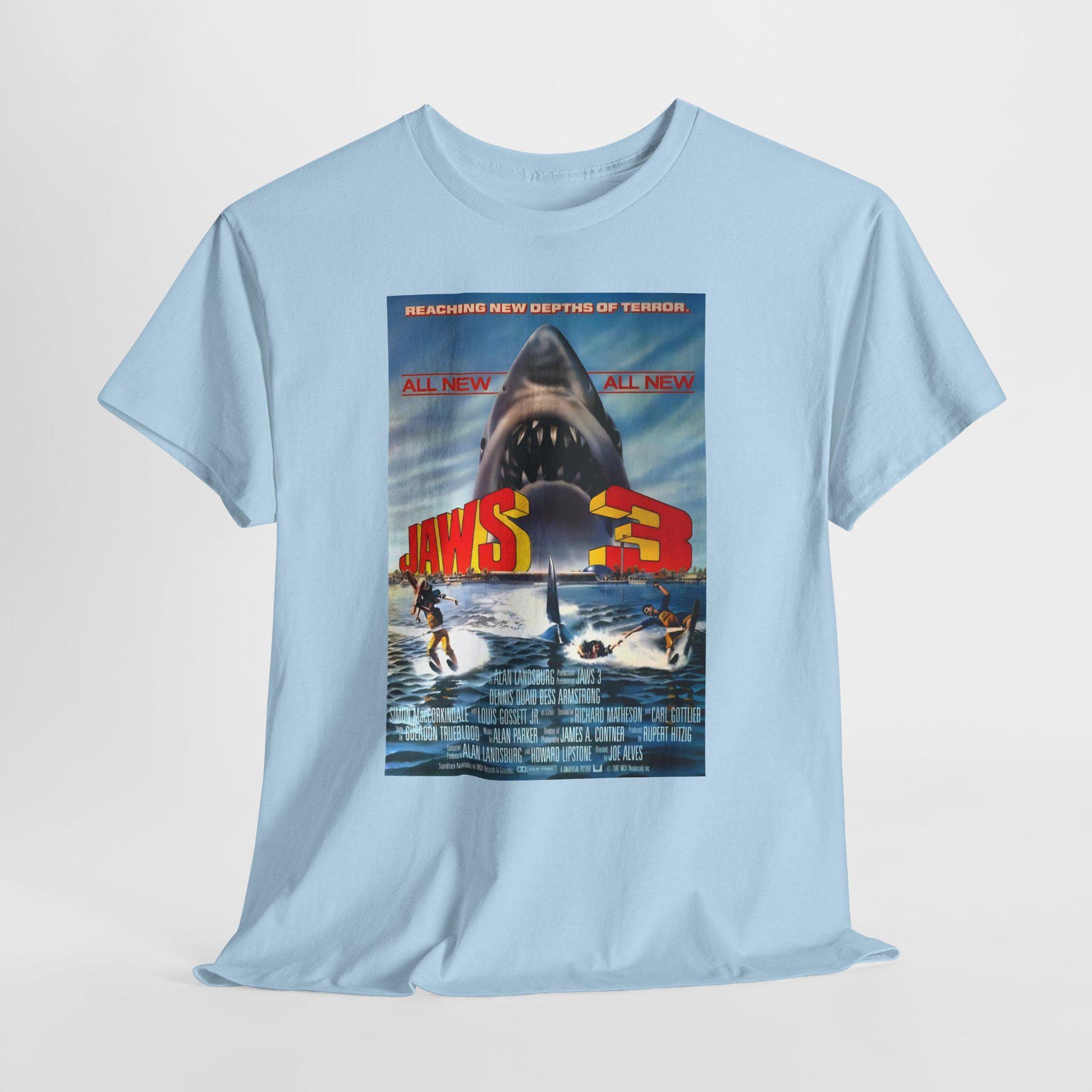 Jaws 3 Shark movie Unisex Heavy Cotton Tee, Graphic Tee, Retro Tee, Classic Action Tee, 80s Movie Shirt, S