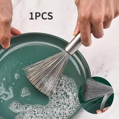 1 Pcs Kitchen Tools Stainless Steel Pot Brus Cleaning Brush Pot Utensil Scrubber Scouring Brush Descal Wire Brush New