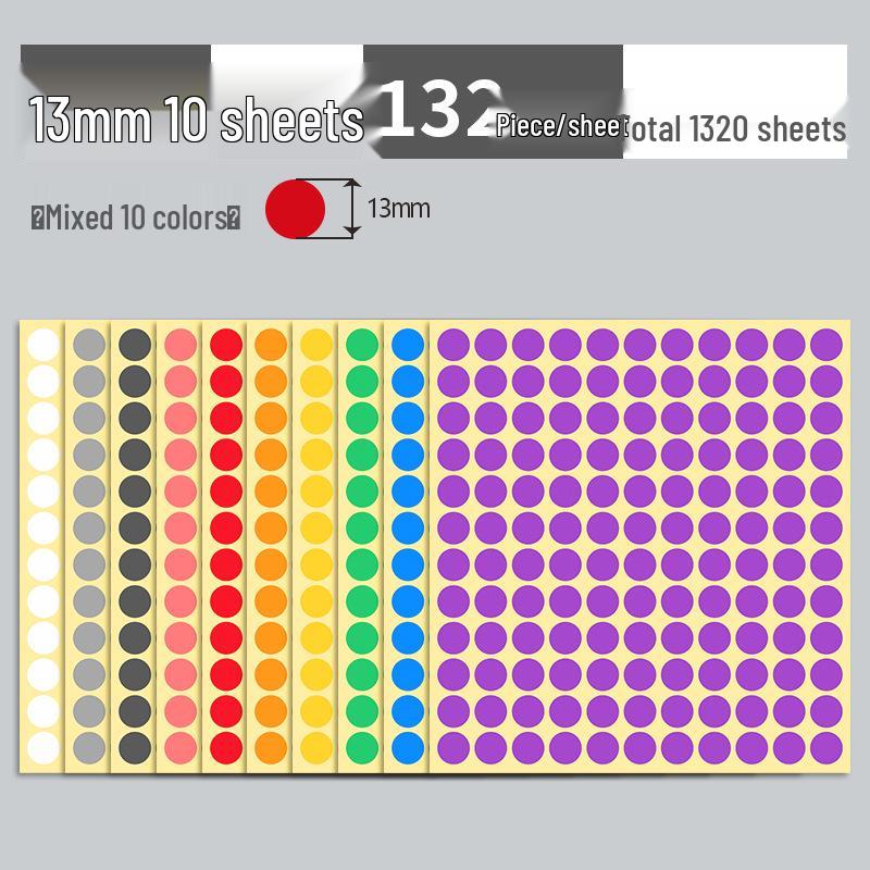 Mixed Color Round Dot Sticker Labels - Available in 10, 16, and 20 Vibrant Colors