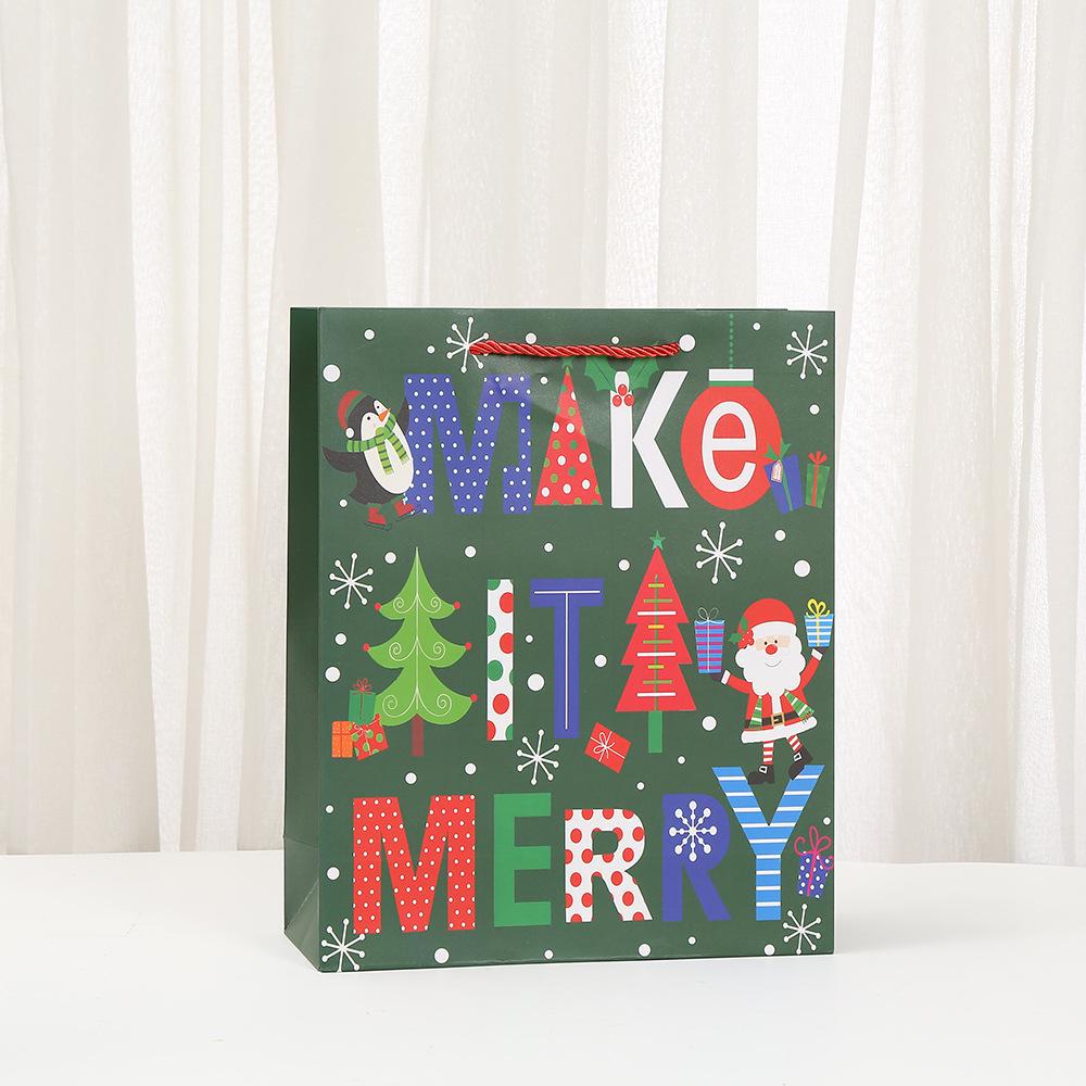 6/10pcs StoBag Christmas Party Paper Tote Bags Recyclable Gift Bags for Candy Cookies Classroom Exchange Winter Events