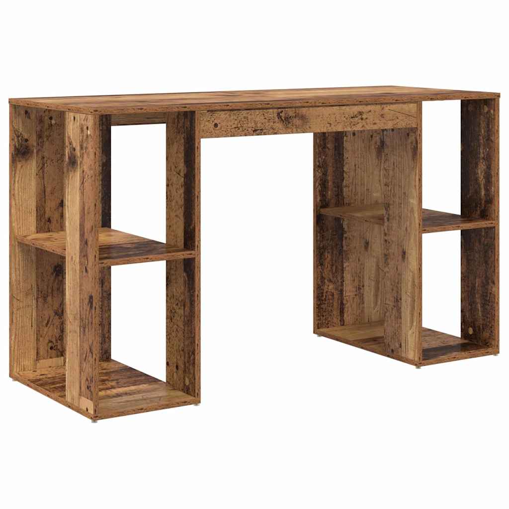 Desk with Shelf Rustic Wood Look 130 x 50.5 x 75 cm Engineered Wood