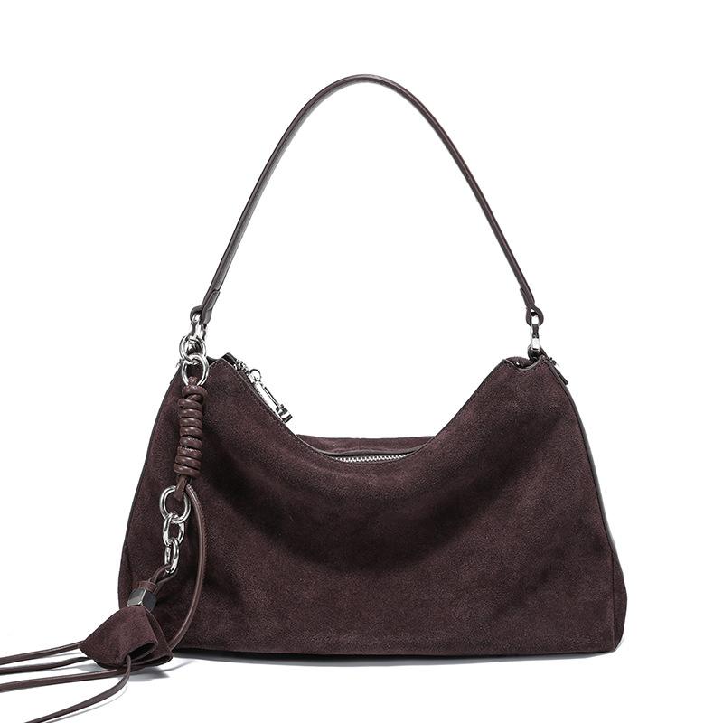 2025 New Matte Cowhide Underarm Bag for Women Genuine Leather Shoulder Bag High-End Handbag Niche Design Crossbody Bag