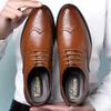 Mens Leather Shoes Brogue Business Formal British Style Big Size Perforated Oxford Shoes
