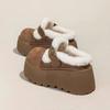 7cm High Winter Platform Slippers for Women Fad Plush Warm Casual Cotton Slippers Comfort Thick Bottom Women Shoes Zapatos Mujer