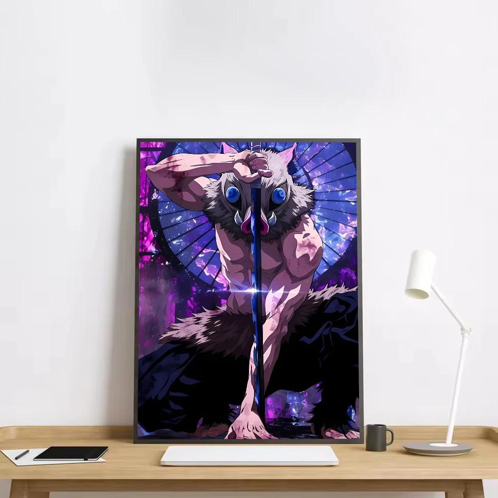 Anime Figurka Demon Slayer Plakát HD umění lepicí na zeď vodotěsný domov obývací pokoj ložnice bar estetická dekorace