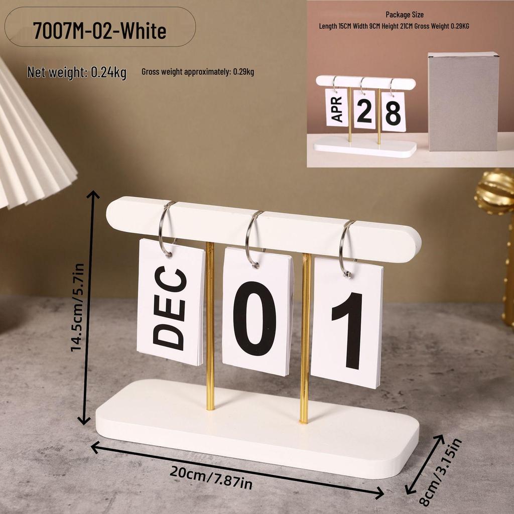 Simple Wood Flip Calendar: Perpetual Desk Ornament & Photo Prop