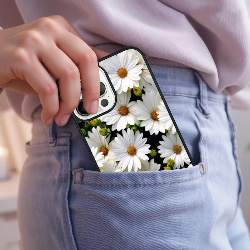 Daisy Flower Phone Case For iPhone 17 Air 15 16e 14 13 Pro Max Coque 12 11 Pro Max PLUS cover
