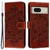For Google Pixel 8 Case PU Leather Mandala Imprinted Design Wallet Phone Cover