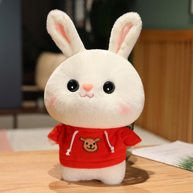 Rabbit Doll Drag Little Rabbit Creative Doll White Rabbit Plush Toy Gift for Girls