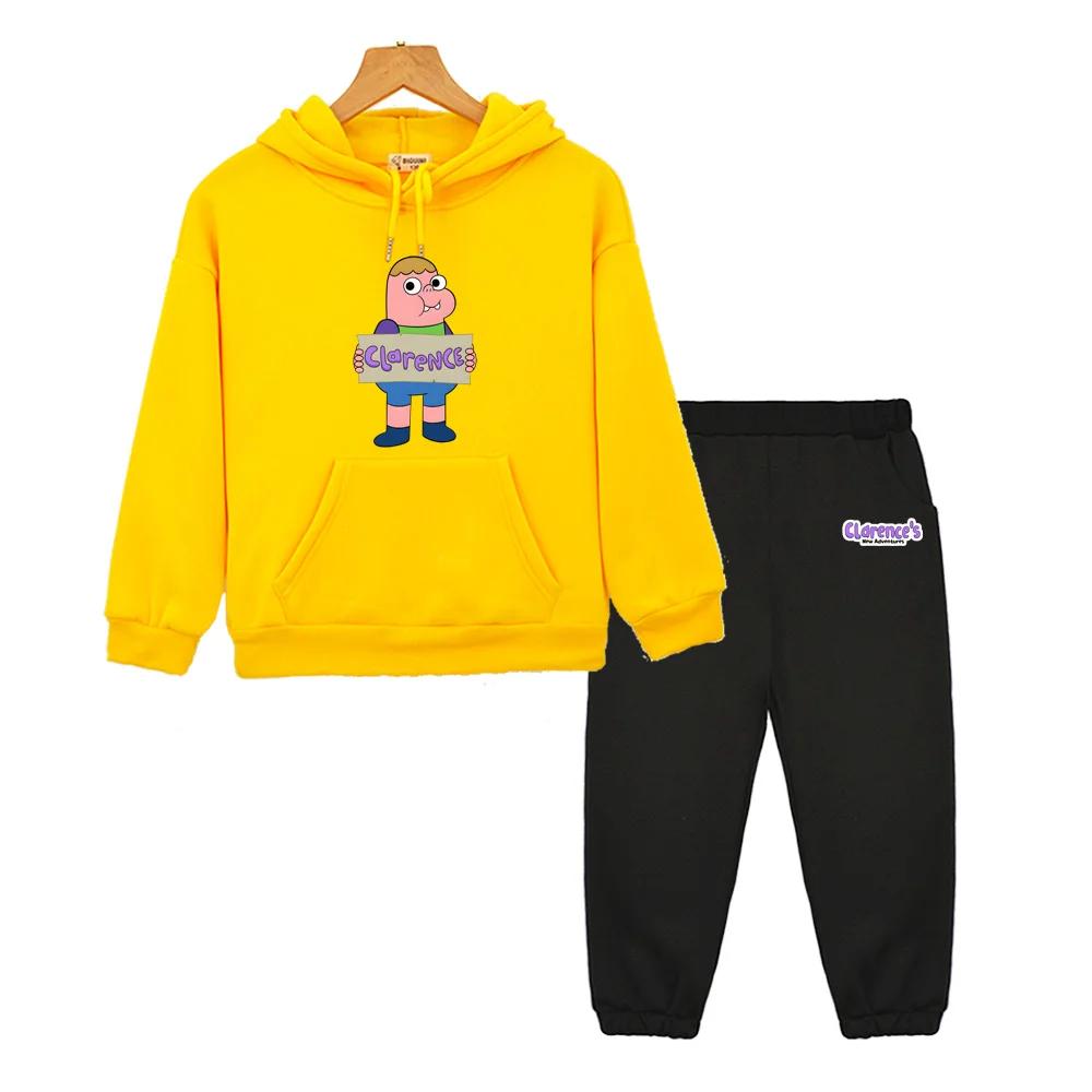 Clarence Hoodie Cartoon Print Sweatshirts 2026 Autumn/Winter Casual Family Clothing Comic Suit Boys Pullover Tops Young Children