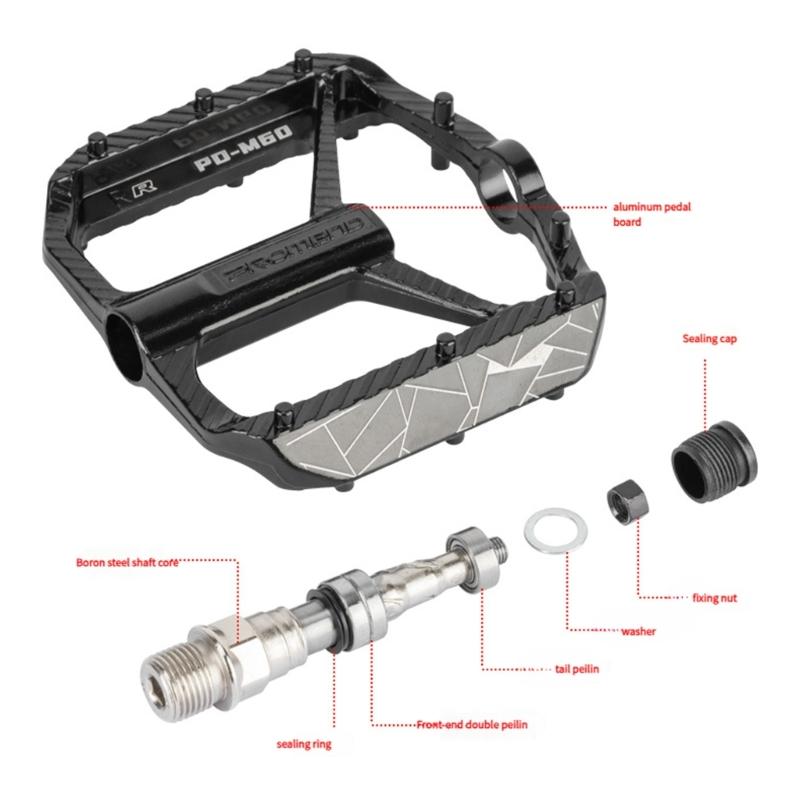 1pair Aluminum Alloys Mountain Bike Pedals Durability Bearing Nonslip Pedals for Cycling Enthusiasts and Commuters