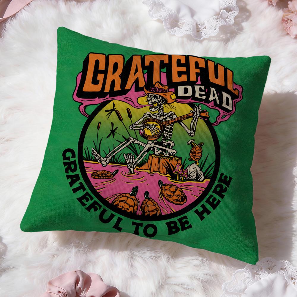 Band G-Grateful D-Dead Kissenbezug Premium Komfort Wendbarer Kissenbezug -Zwei-in-Eins-Design für Jeden Raum & Autoinnenraum