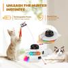 Smart Interactive Cat Toys Indoor Quiet Electric with LED Light & Feather Rechargeable Automatic Rolling Ball for Boredom Relief