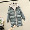 Moda Tendenza Inverno Nuovo Casual Donna Media Lunghezza Cappotto di Cotone Con Cappuccio Giacca di Cotone Ispessito Larga