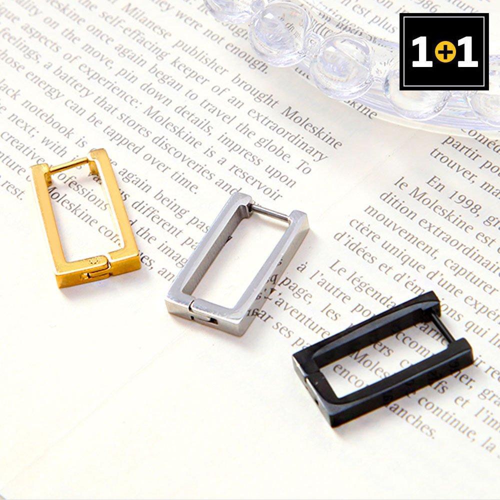 [1+1] Surgical Piercing Square Rings (Choose 1 of 3) (Single Side Sale)