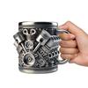 450ML 3D Unique Car Engine Coffee Cup Stainless Steel Handmade Coffee Cup V6 V8 Cocktail Mug Gifts for Men Car Lovers