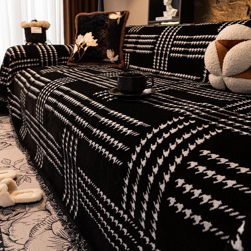 

Полосатый чехол на диван из шенилла, толстый, устойчивый к царапинам, протектор для дивана, нескользящий, для 3/4-местного дивана, эластичный диванный плед для дома 90x90cm