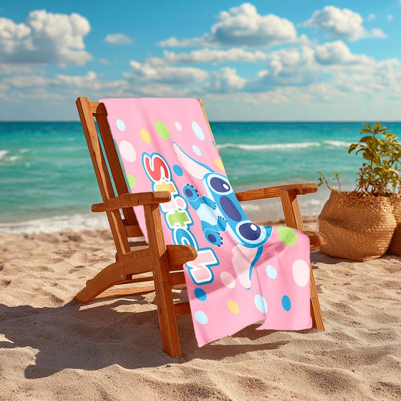 1Pc Stitch Adventure Polka Dots Beach Towel, Quick Dry, Multi-Use for Beach Pool Gym Yoga Home Travel, Christmas, Halloween, Xmas Gift M928603