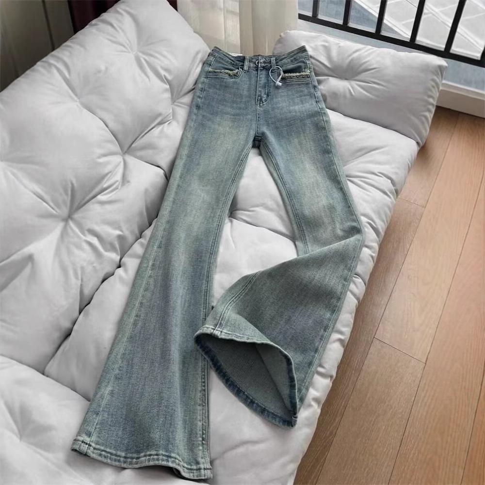 

Women s High-Waist Retro Flare Jeans - Slimming Design for Spring & Autumn 2025 S