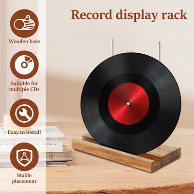Vinylskivshållare Träbas Vinylskivsställ Skrivbordsalbum Skivutställningsförvaringsställ Dekorativt