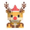 2pcs Santa Claus Figure Assembling Bricks Reindeer Puzzle Christmas Doll Ornament  New Year Gift