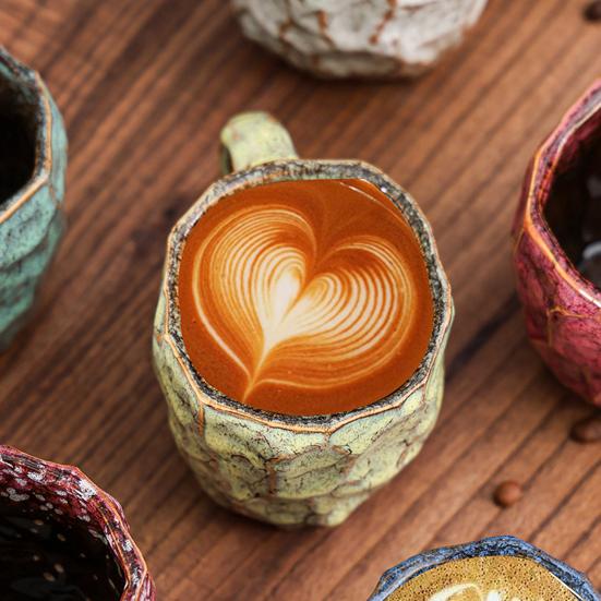 Ceramiczny kubek do kawy 270ml Duży kubek do herbaty Nowość Mineralny kształt Dekoracyjny tumbler Unikalny wystrój domu Prezent dla miłośników kawy