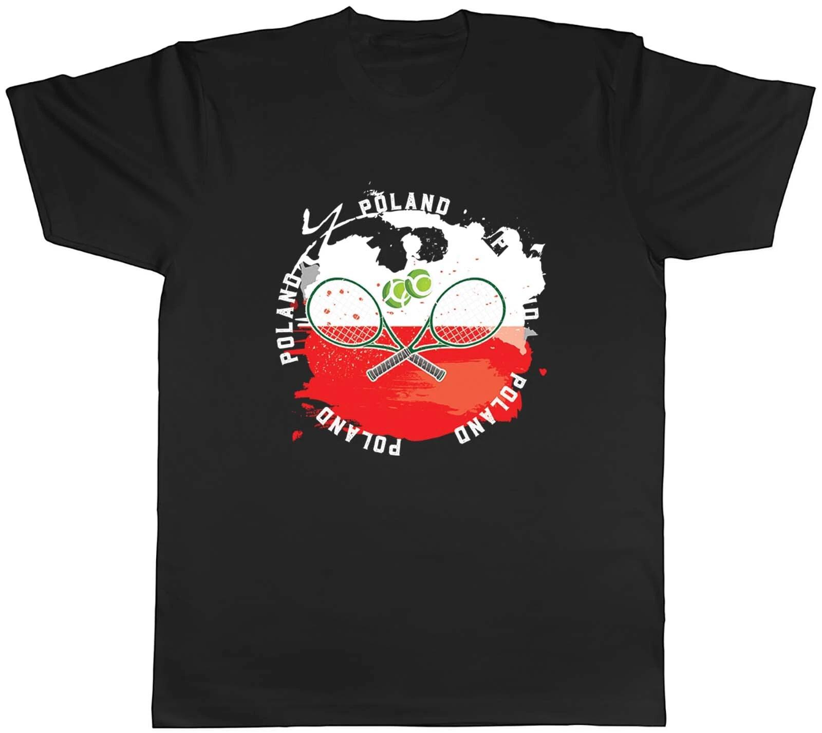 Tennis Sports With Poland Flag Mens Unisex T-Shirt Tee Gift S