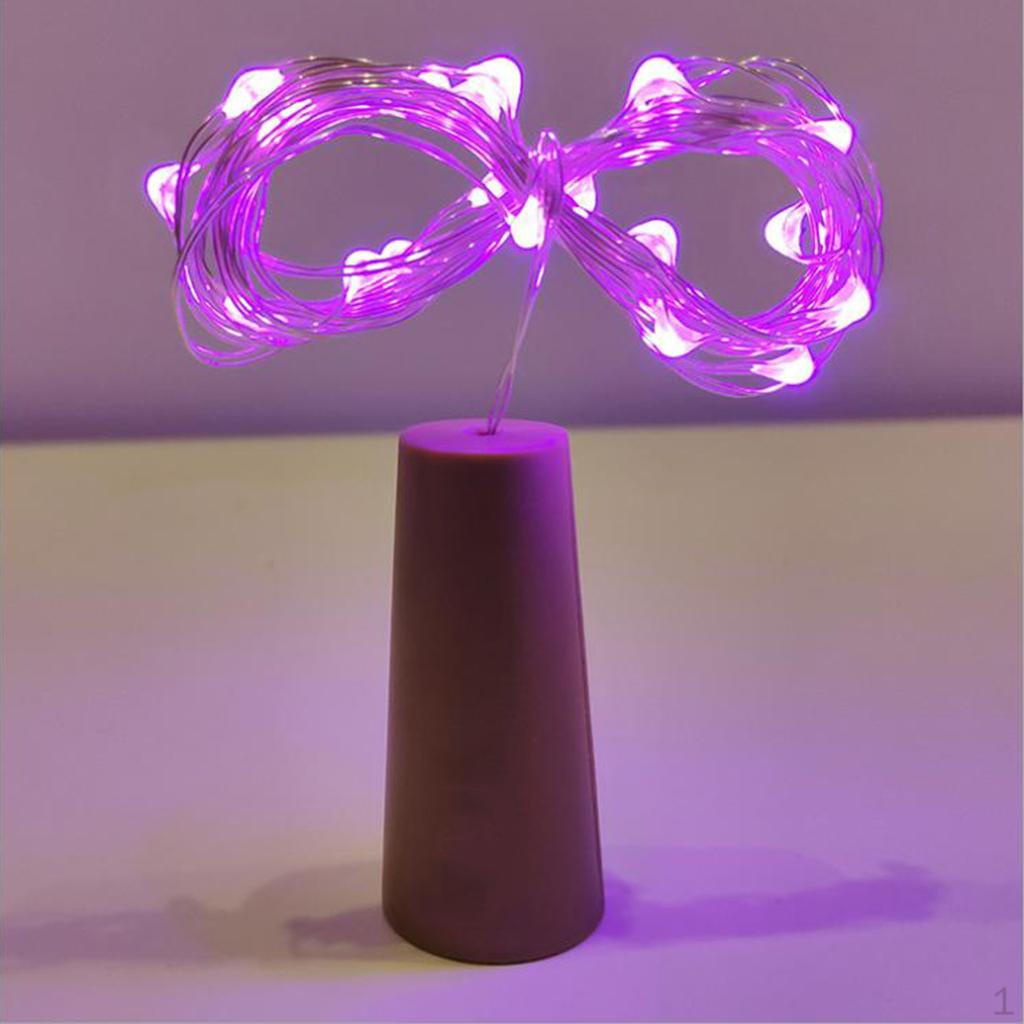 

Wine Bottles Cork Copper Wire Starry Fairy Lights For Bedrooms 20LED - Purple - 2m
