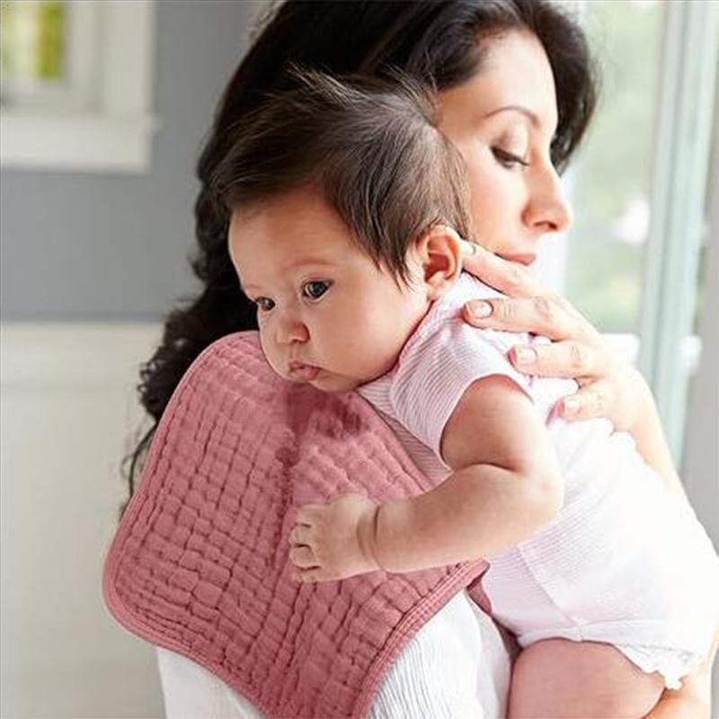 100% Cotton Muslin Burp Cloths Baby Bath Drool Towel Washcloths 20''x10'' Baby Extra Soft Absorbent Gauze Kindergarten Washcloth