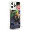 Guess Guhcp13Llflsb Iphone 13 Pro / 136,1 Niebieski/Blue Hardcase Flower Liquid Glitter