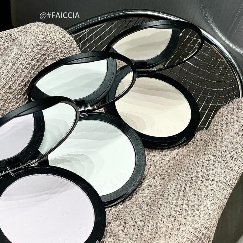 FAICCIA Fluffy Setting Powder Compact: Clear, Natural Look, Non-Caking, Concealing, Oil Control, Brightening Loose Powder.