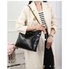 New Large-capacity First-layer Cowhide Gold Coin Bucket Bag, Genuine Leather Pleated Chain, Shoulder Bag, Fashion Garbage Bag, Bag.