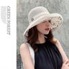 Summer Mesh Sun Hats For Women Wide-Brim Beach Bucket Caps Foldable Sun Protection Bucket Hat With Chin Strap