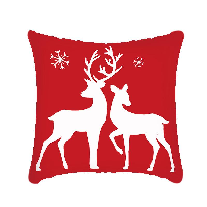 

Cross-Border Plaid Christmas Pillowcase - Santa Claus & Tree Design 45x45cm