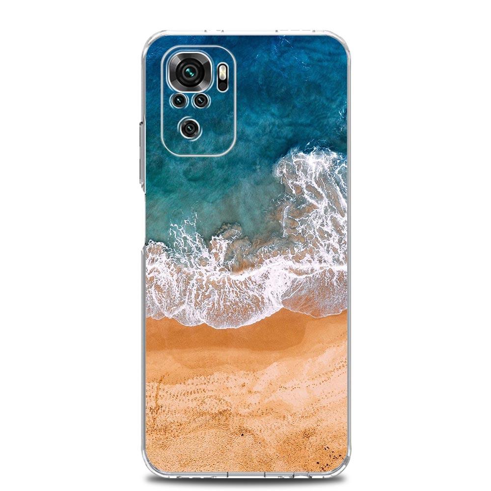 Sea blue Sky beach Clear Phone Case For Xiaomi Redmi Note 12 5G 9S 9 8 10 11 Pro+ 9T 8T 10C 9C 9A 7 Pro Soft Silicone Back Cover