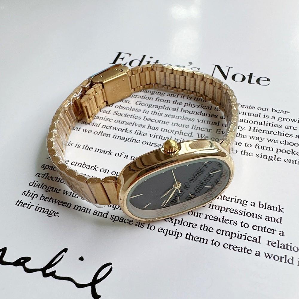 Gifts Oval Dial Quartz Watch Simple Fold-down Clasp Watch Women Watch Fashion Wristwatch
