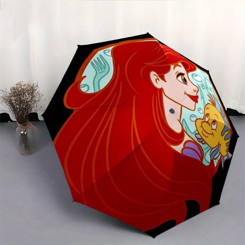 1pc Ariel's Tender Moment with Flounder Automatic Opening and Closing Umbrella - Suitable for Various Occasions, Outdoor Activities, Lightwe