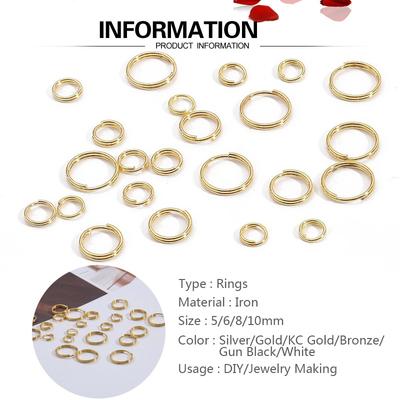 5/6/8/10mm 200-500pcs/bag Popular Iron Double Connecting Loops Rings For Jewelry Making DIY Accessories Split Jump Open Connectors Jewelry Accessory