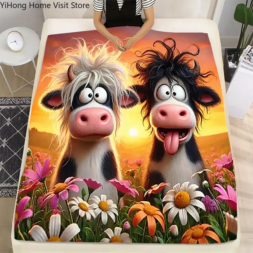 Throw Fluffy Soft Sofas Blankets Animal Cattle Home and Decoration Sofa Blanket Bedspread On the Bed Anime Bedspreads Picnic Nap