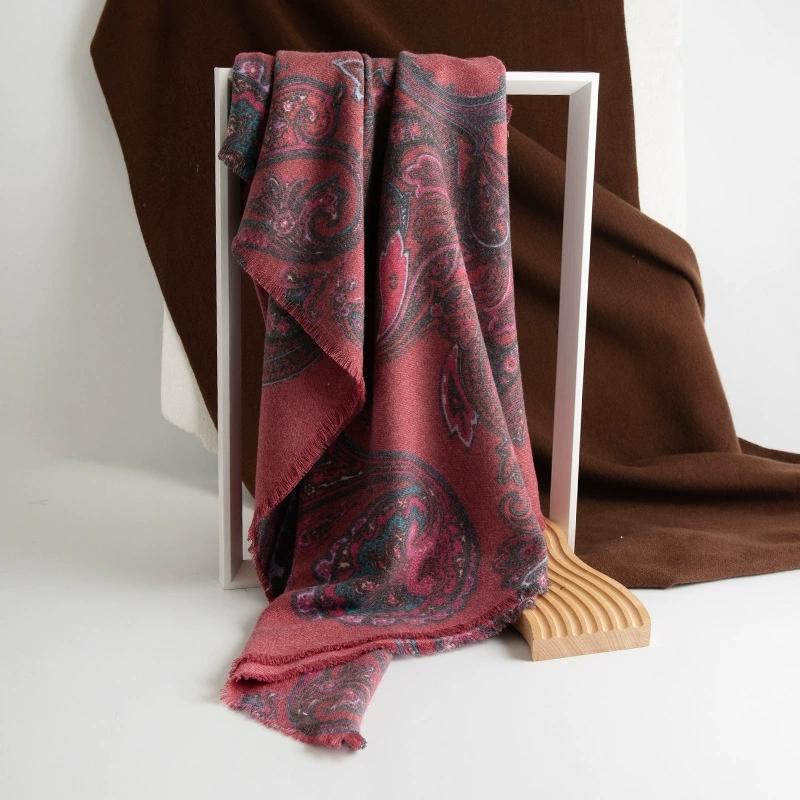 Women Winter Warm Cashew Printed Versatile Scarf For  Vintage Faux Cashmere Scarves And Shawls For Ladies