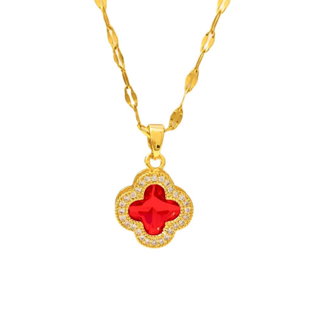 Women's Light Luxury Four-Leaf Clover Necklace - Versatile European-American Fashion in Titanium Steel