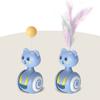 Interactive Cats Tumbler Toys with Feather or Ball Battery Powered Funny Chasing Roller Kitten Toy for Small Puppy