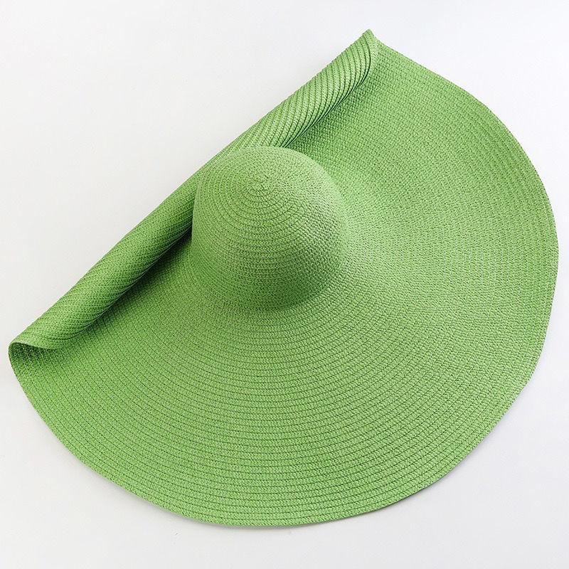 Ladies Beach Hat Fashion Large Wide Brim Sun Hat Roll Up Foldable Summer Beach Hat Big Eaves Sun Protection