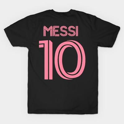 Men Black Print T-shirt Messi (10) Show No Messi No-Cut Heat Transfer Print Cotton Tshirt