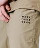 MOZMOZ Square Embroidered String Nylon Track Pants Beige