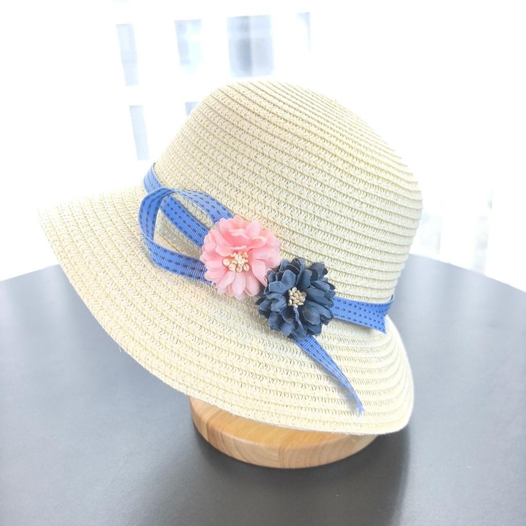 Kids Straw Hat Spring And Summer Foldable Sunshade Caps Beach Cap Sweet Fisherman