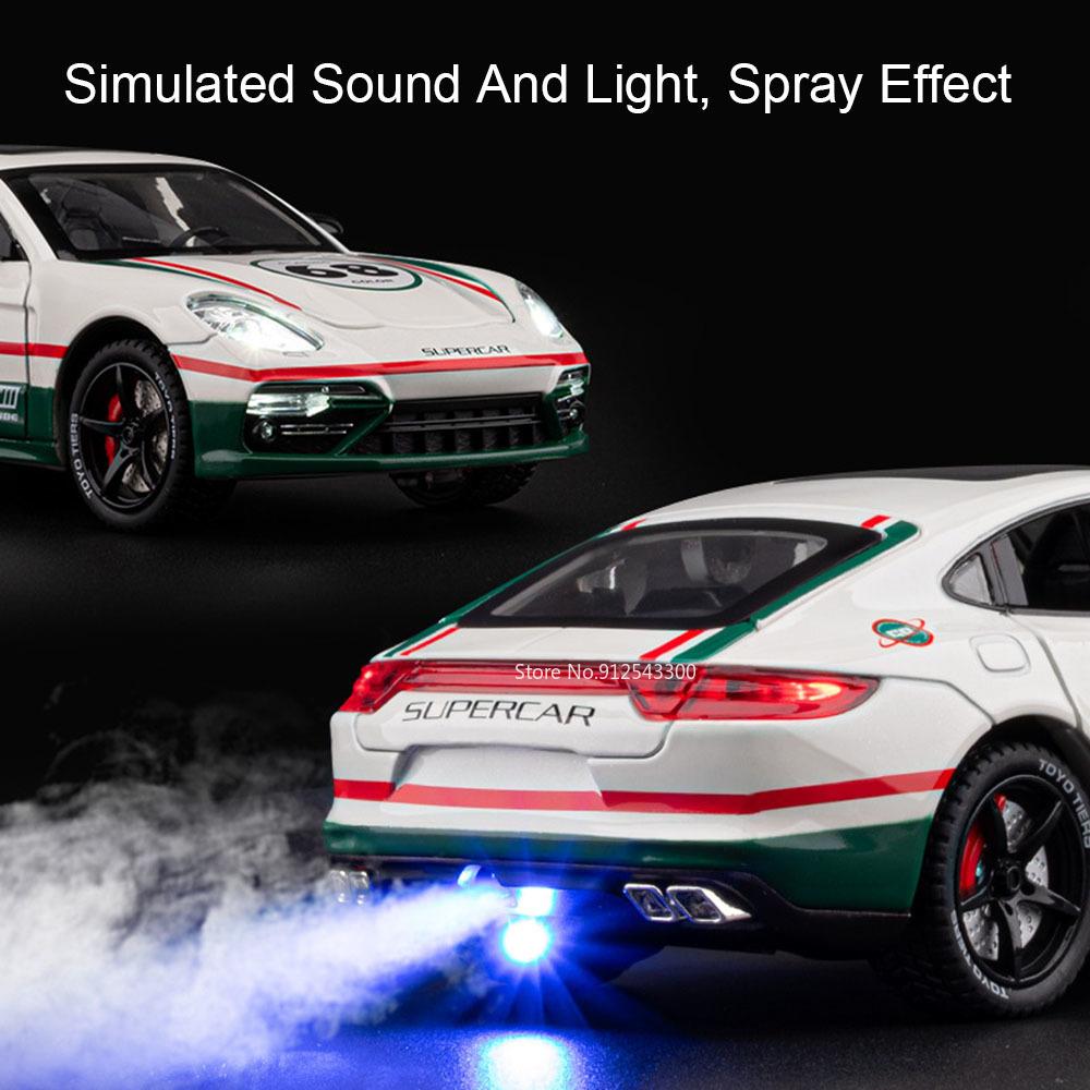 Scale 1:24 Panamera Cayenne S Car Model Toy Alloy Body Rubber Tires Pull Back Sound Light Vehicle Models Holiday Supercar Gifts