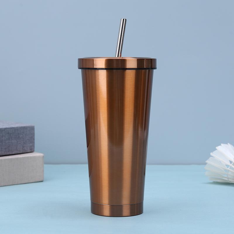 Vacuum Straw Cup with Handle – Stainless Steel Double Insulation Cup with Lid Portable Travel Mug for Outdoor Activities